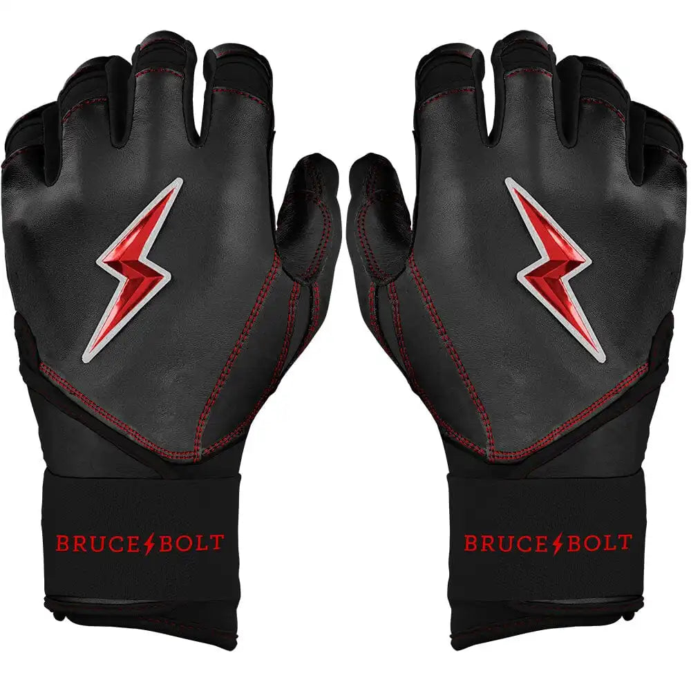 Bear Series Long Cuff Batting Gloves - Black