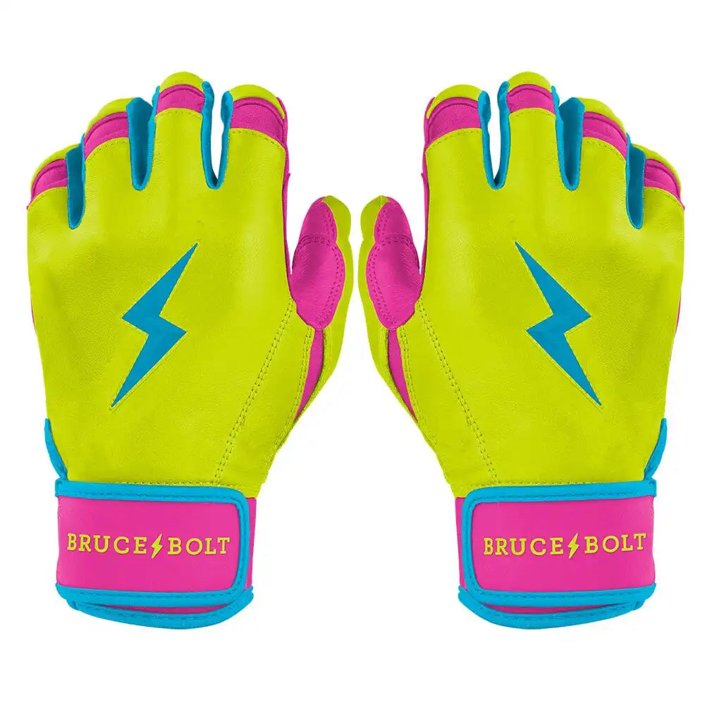 Bear Series Short Cuff Batting Gloves - Caribbean Yellow
